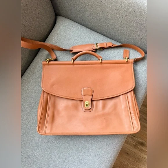 Vintage COACH Vintage 2way Briefcase Hand Bag Business K9Z 5266 Leather Brown - Picture 2 of 14